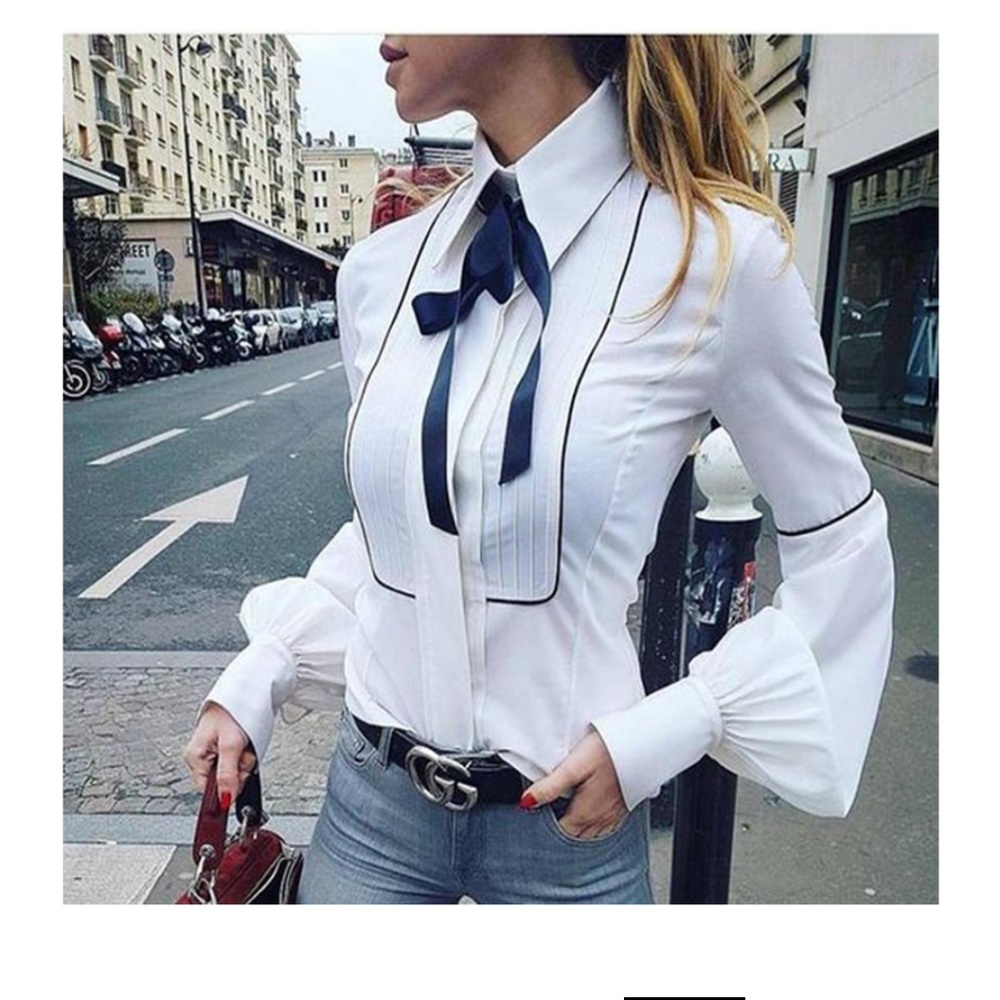 Black and white dress top